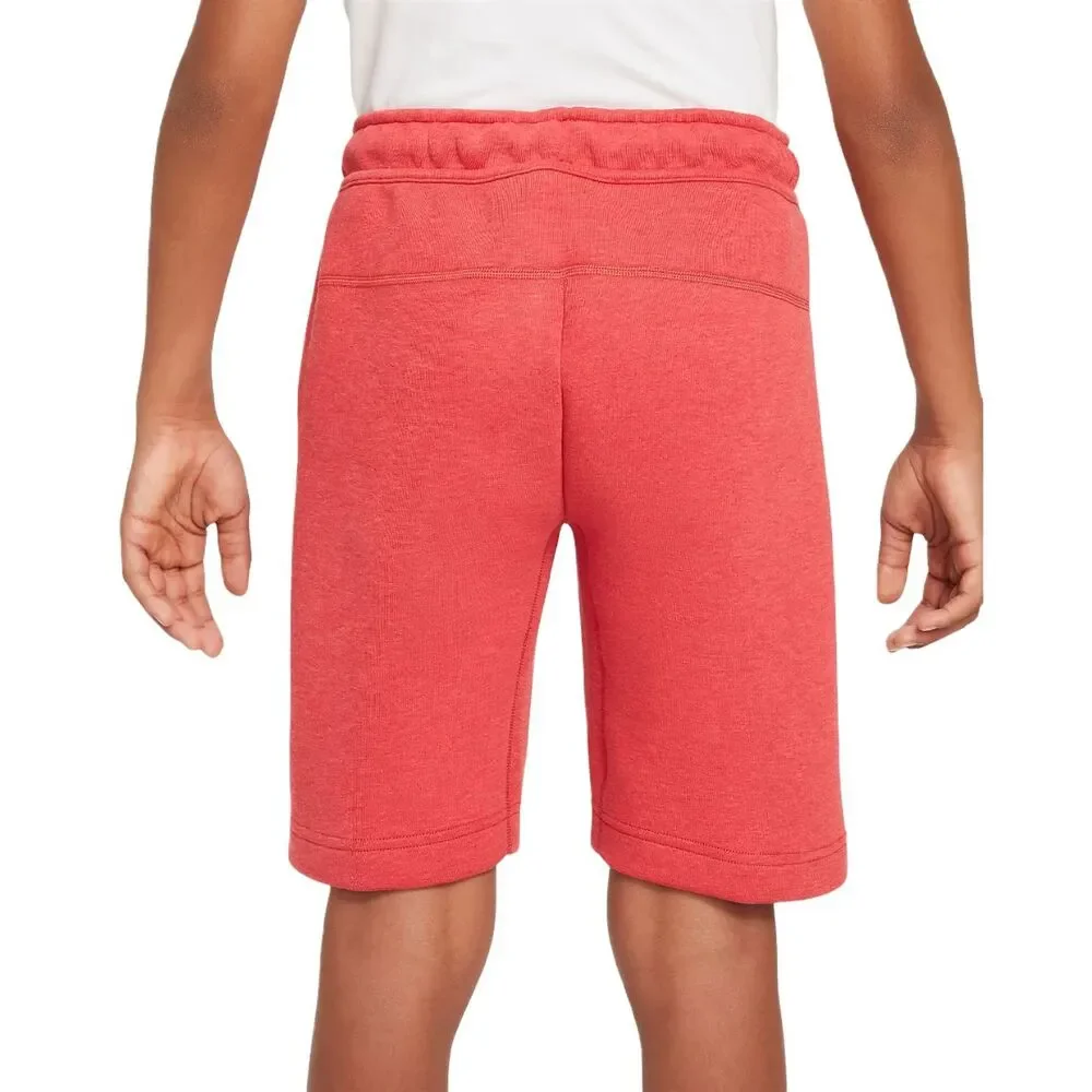Nike Tech Fleece Shorts University Heather Red  KidsYouth Boys Size S NWT $65